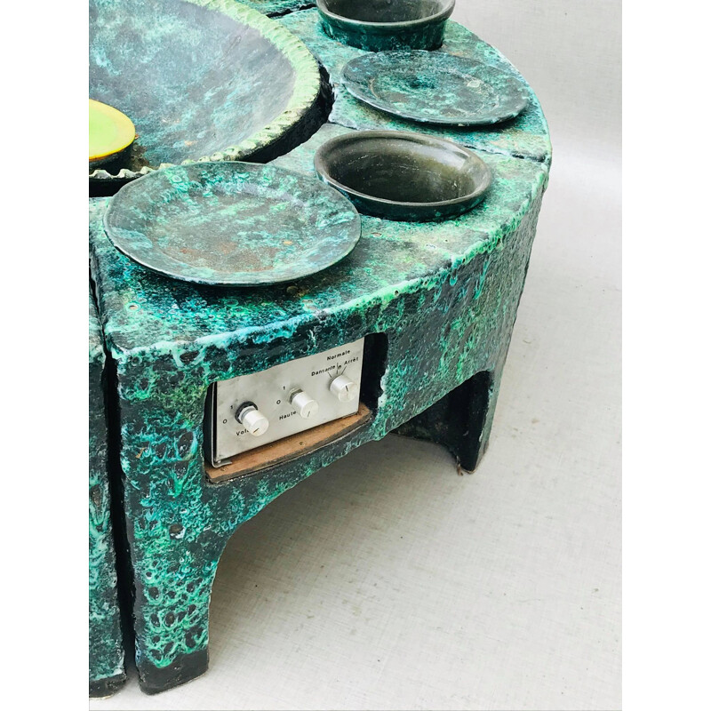 Vintage ceramic coffee table Vallauris 1970
