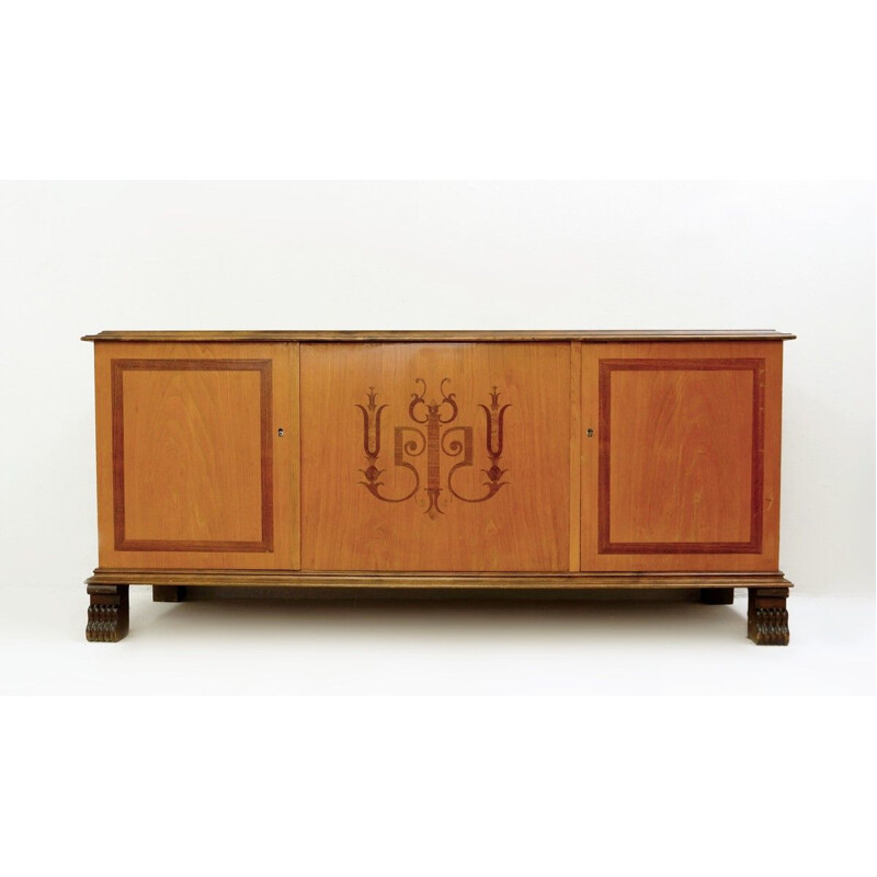 Vintage Intarsia highboard, Art Deco, 1930's Sweden