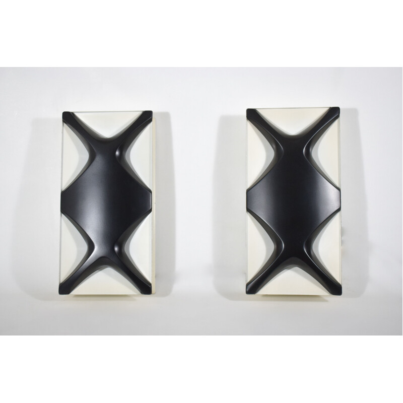 Pair of vintage sconces by Dieter Witte and Rolf Kruger, Germany 1968