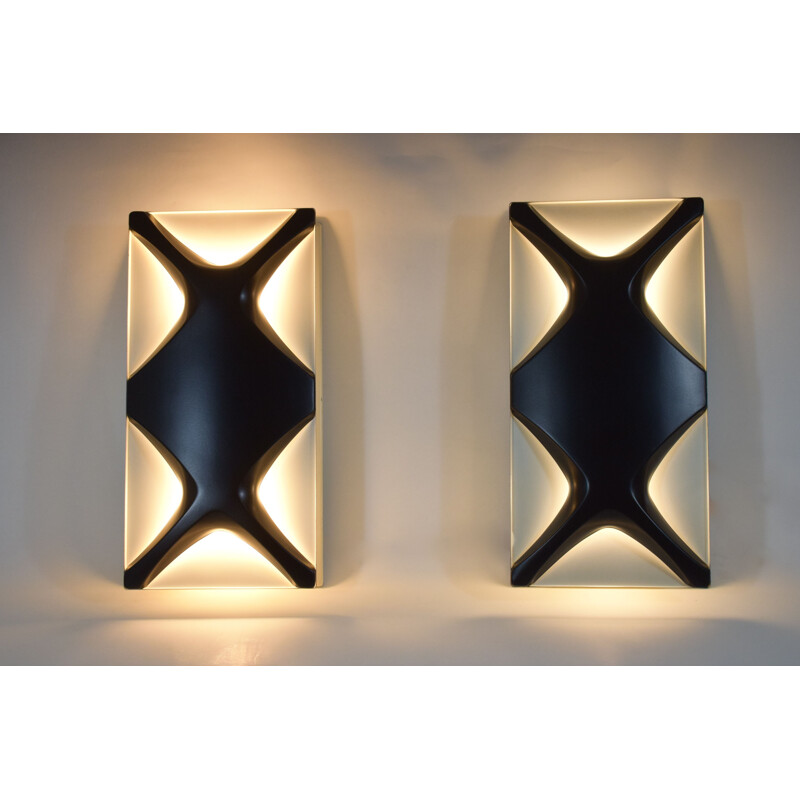 Pair of vintage sconces by Dieter Witte and Rolf Kruger, Germany 1968