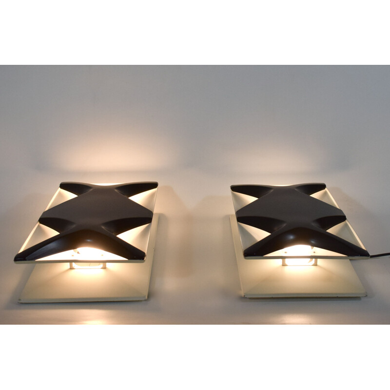 Pair of vintage sconces by Dieter Witte and Rolf Kruger, Germany 1968
