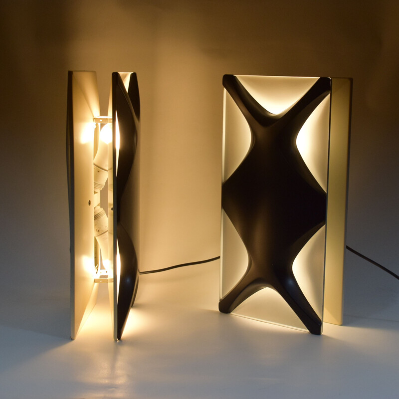 Pair of vintage sconces by Dieter Witte and Rolf Kruger, Germany 1968