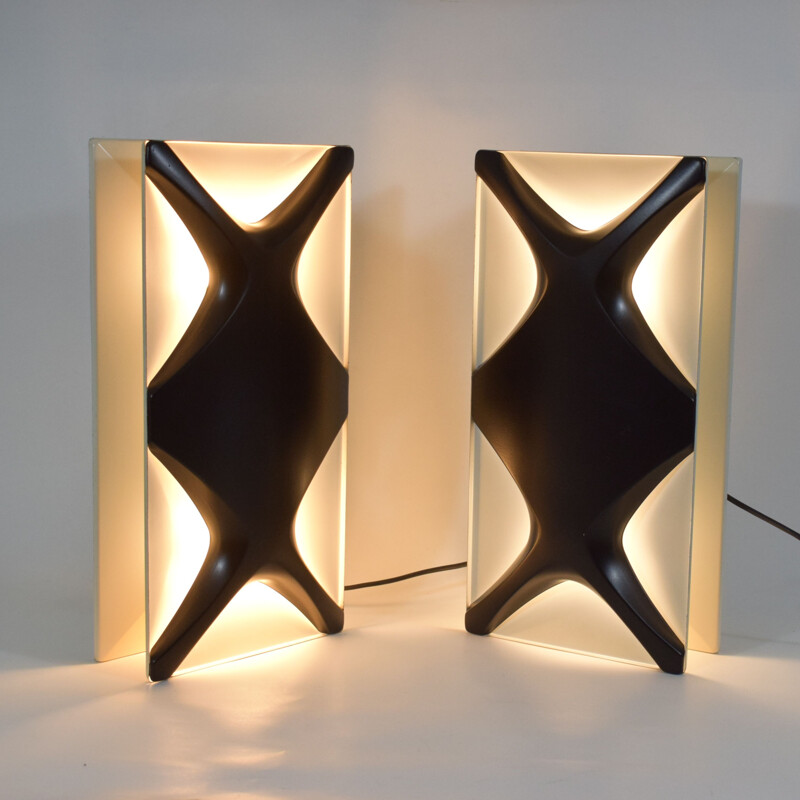 Pair of vintage sconces by Dieter Witte and Rolf Kruger, Germany 1968
