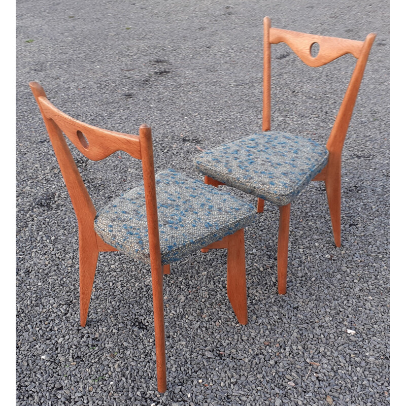 Paire de chaises vintage Guillerme & Chambron