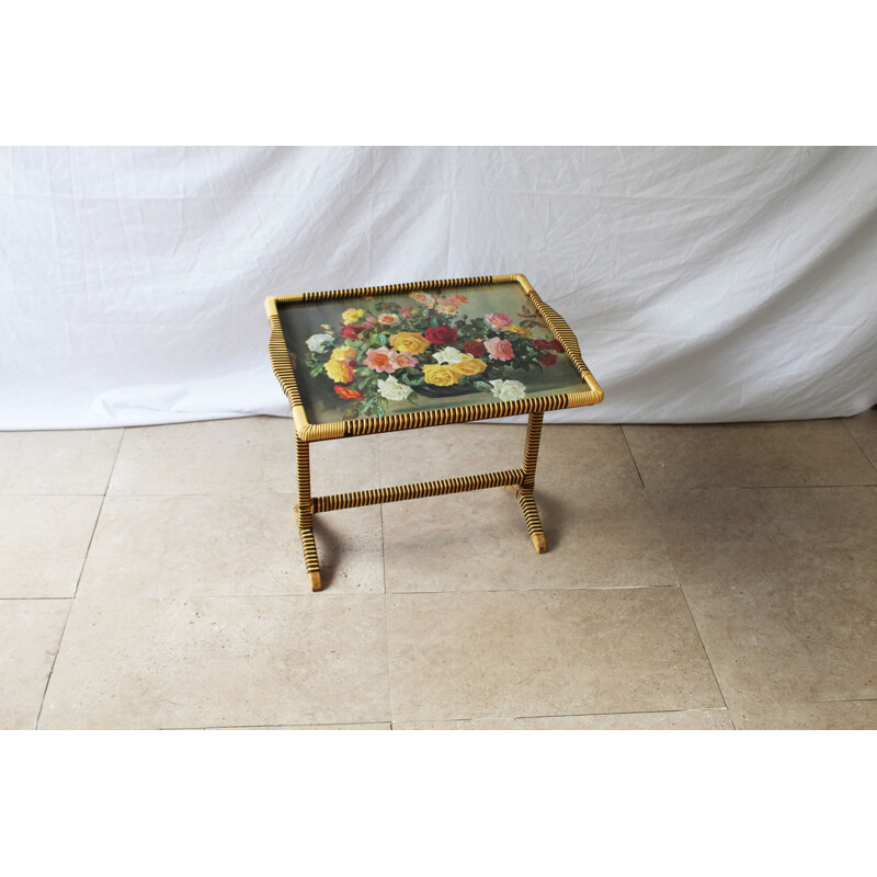 Vintage floral folding table 1950s