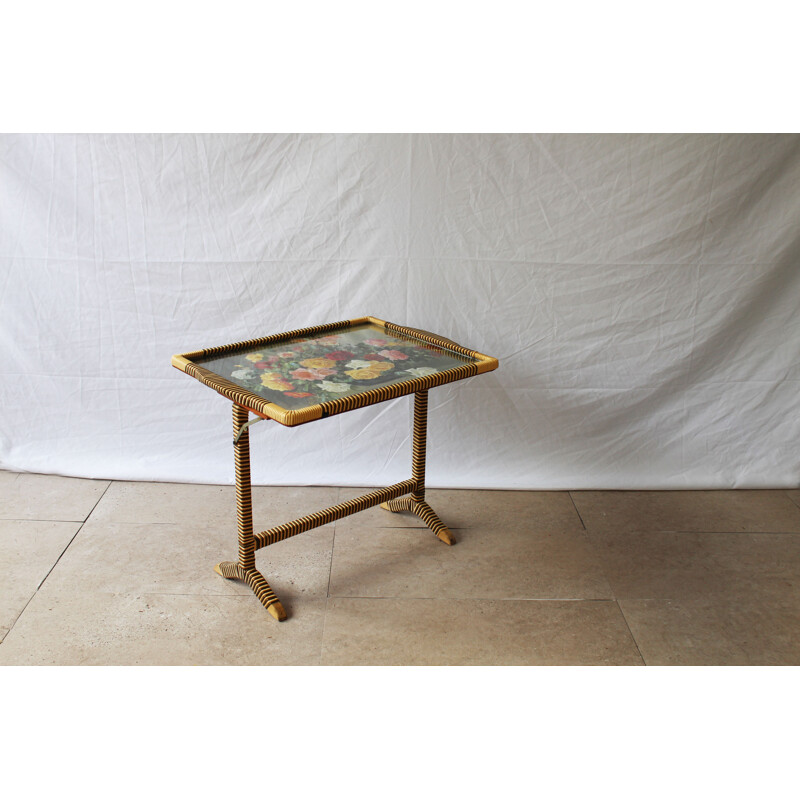 Vintage floral folding table 1950s