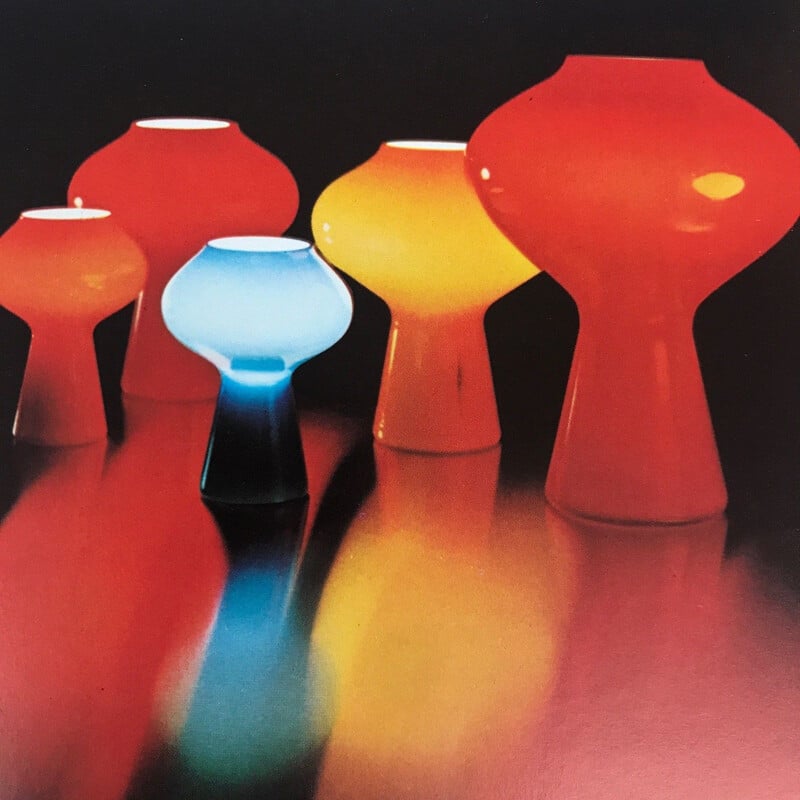 Vintage Fungo lamp door Massimo Vignelli voor Venini Murano Italië 1956