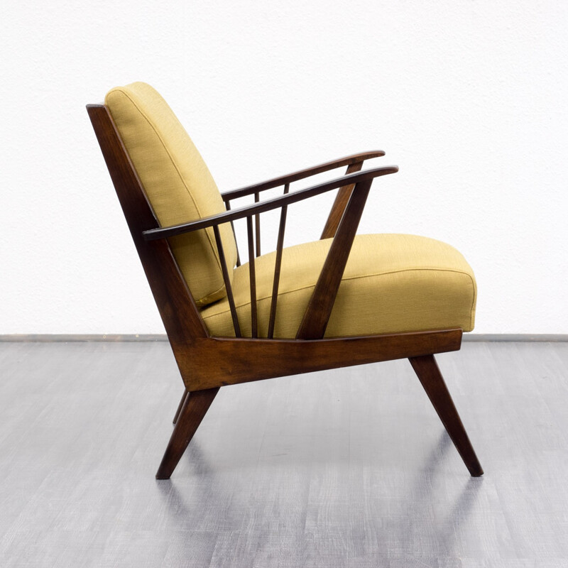 Vintage armchair in solid beech - 50s