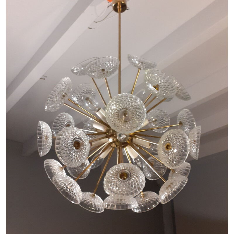 Vintage chandelier Sputnik Crystal Czech 1970s