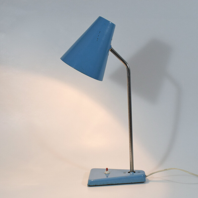 Vintage blue desk lamp 1960