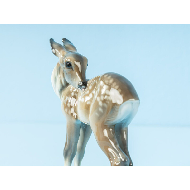 Vintage Porcelain figure Charming fawn Rosenthal Germany 1950s