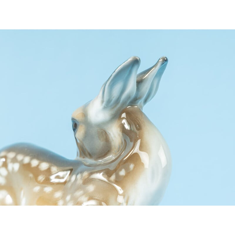 Vintage Porcelain figure Charming fawn Rosenthal Germany 1950s