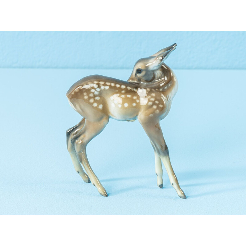 Vintage Porcelain figure Charming fawn Rosenthal Germany 1950s