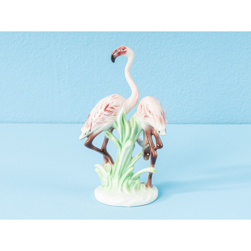 Vintage Porcelain figure Charming flamingos Goebel Germany 1950