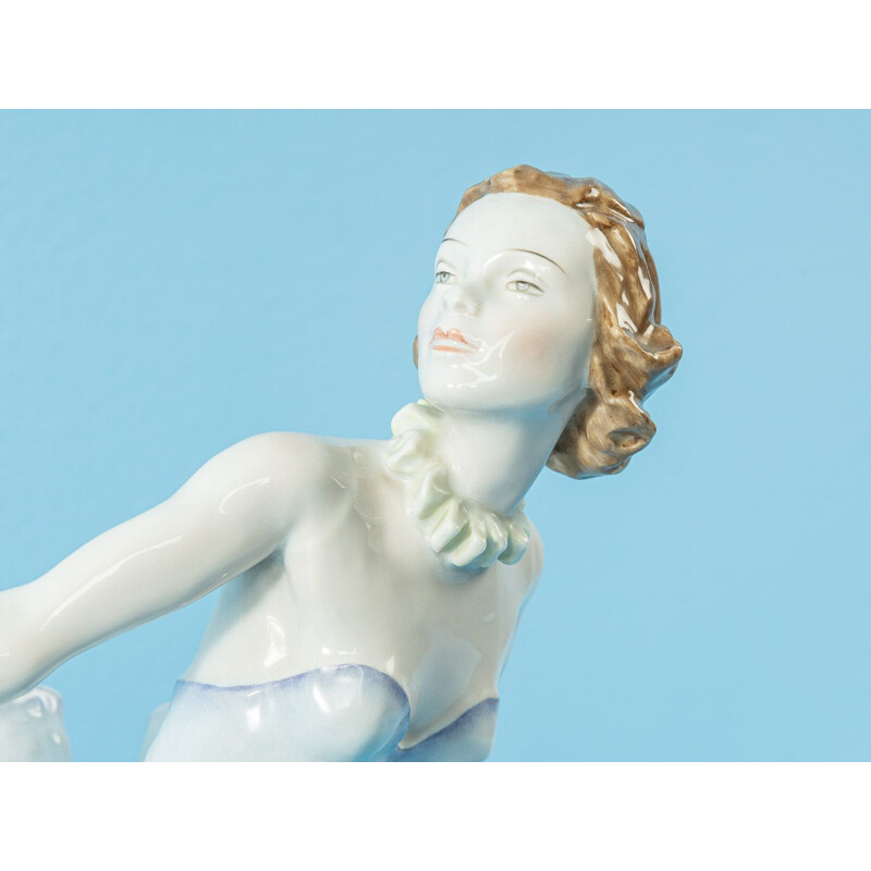 Statuetta d'epoca in porcellana Ballerina Marianne Simon Rosenthal Germania 1941