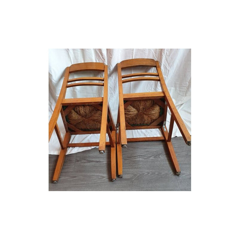 Lot de 4 chaises vintage bistrot 1940