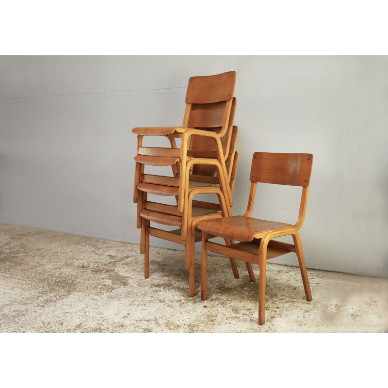 Mid century plywood stacking chair 1960s