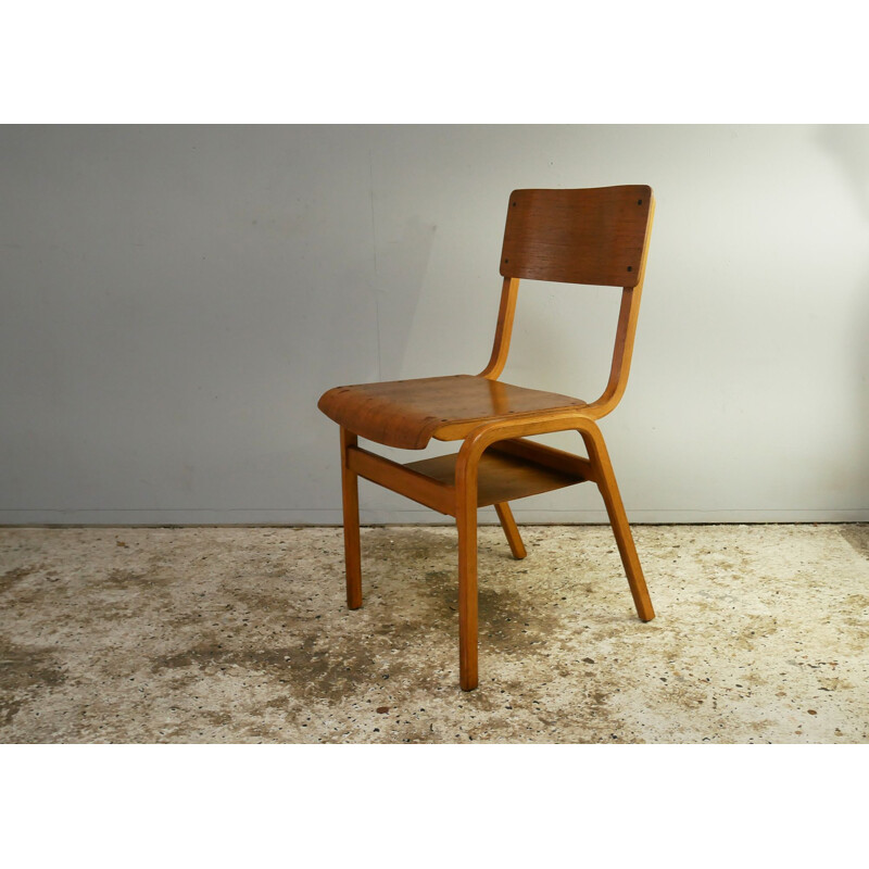 Mid century plywood stacking chair 1960s