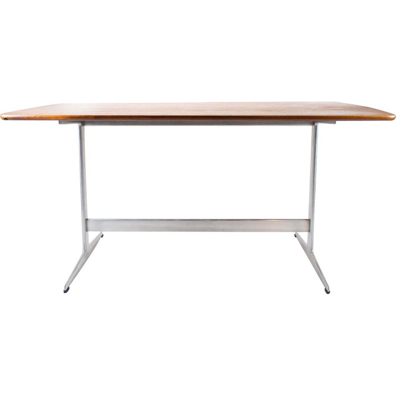 Vintage teak and metal Shaker dining table by Arne Jacobsen 1960