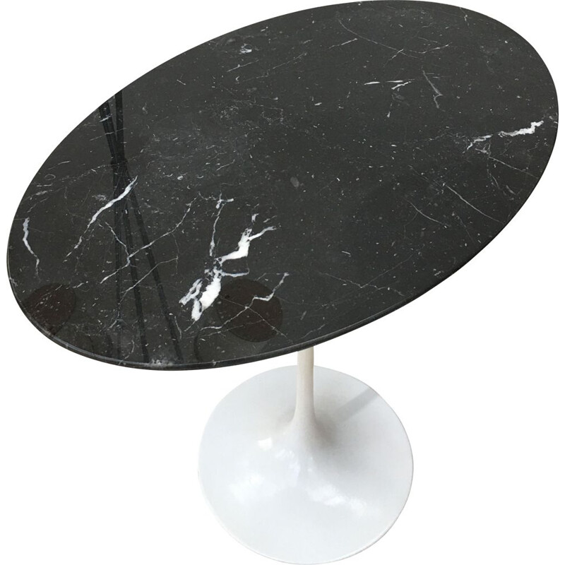 Tulip coffee table in black Marquina marble by Eero Saarinen for Knoll International