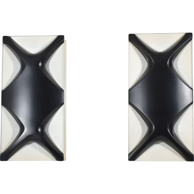 Pair of vintage sconces by Dieter Witte and Rolf Kruger, Germany 1968