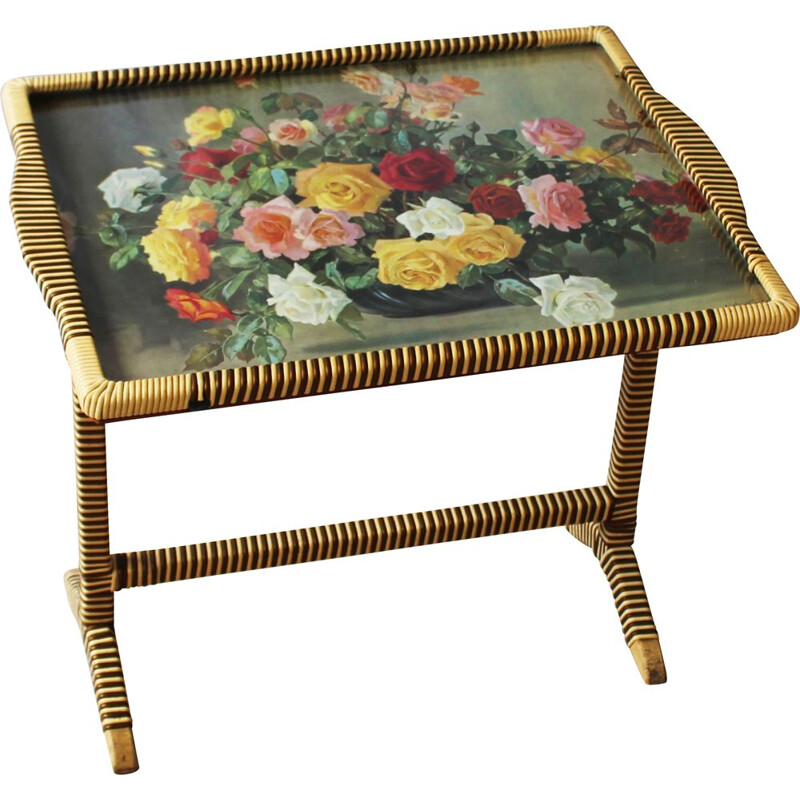 Vintage floral folding table 1950s