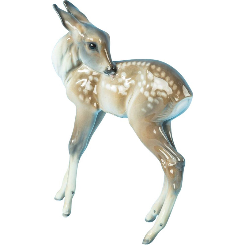 Vintage Porcelain figure Charming fawn Rosenthal Germany 1950s