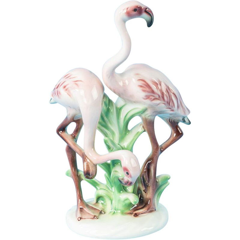 Vintage Porcelain figure Charming flamingos Goebel Germany 1950