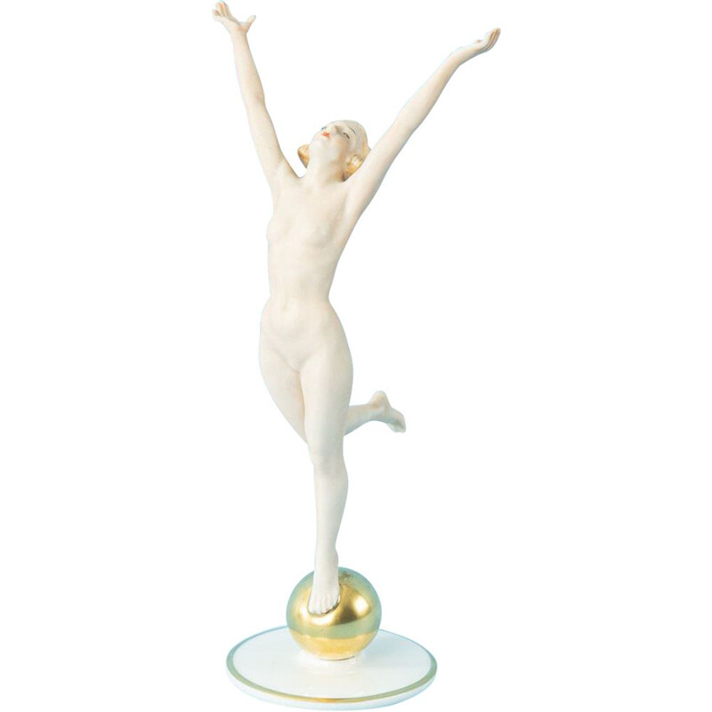 Vintage Porcelain figure Sun worshipper Germany 1930s