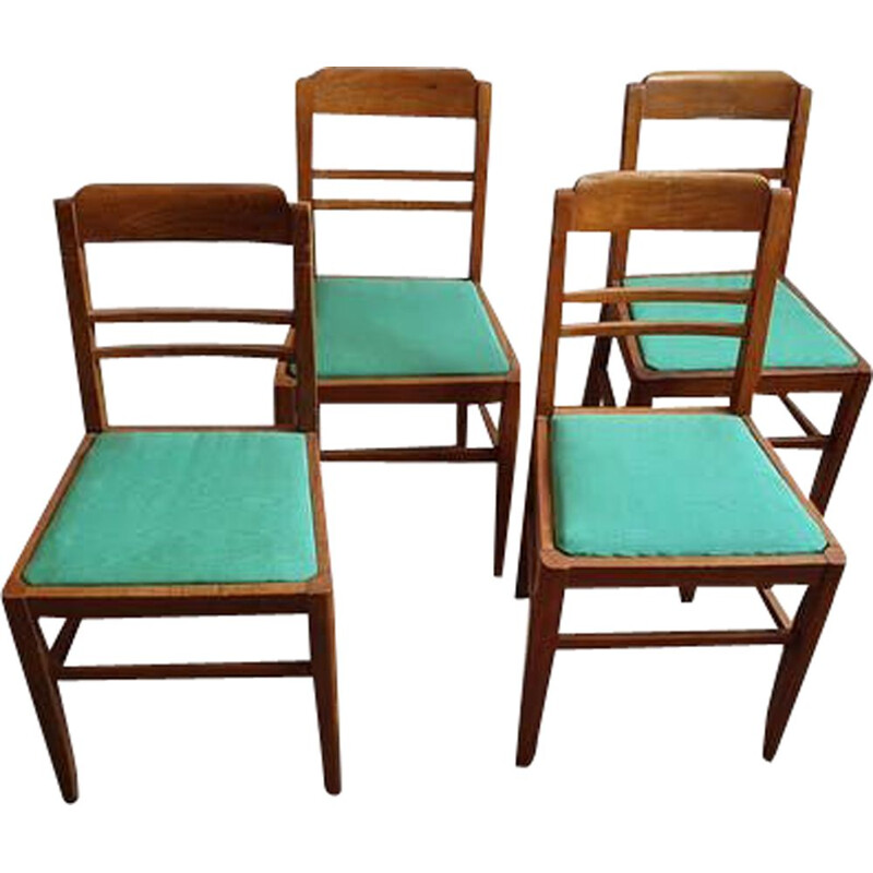 Set of 4 vintage bistro chairs 1940