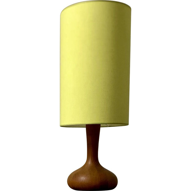 Vintage solid teak marquetry lamp 1960