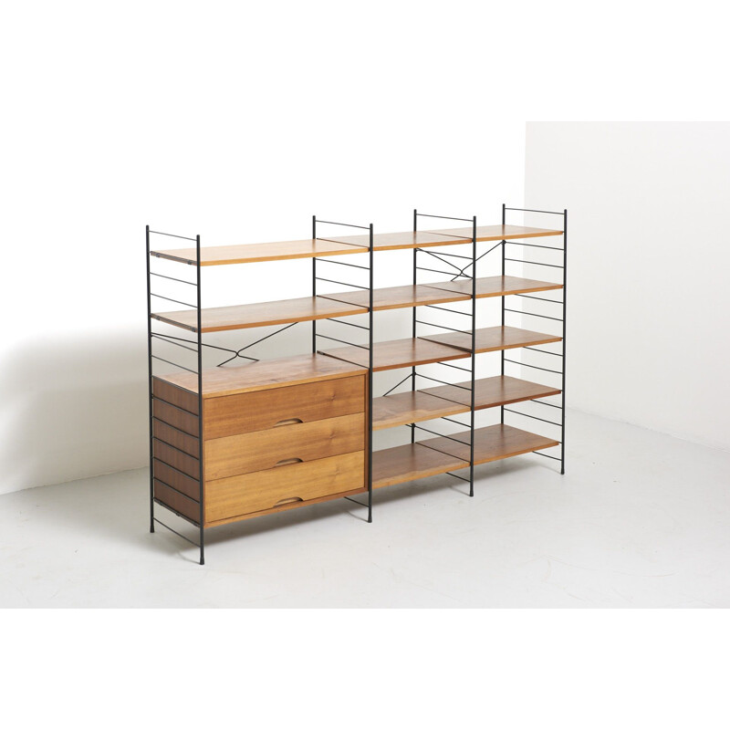 Vintage Freestanding Shelving System in Teak by WHB Germany 1960