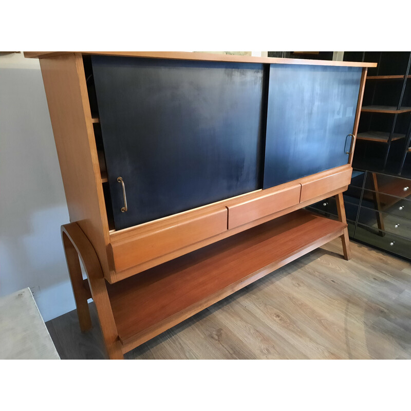 Vintage cabinet with 2 sliding doors 
