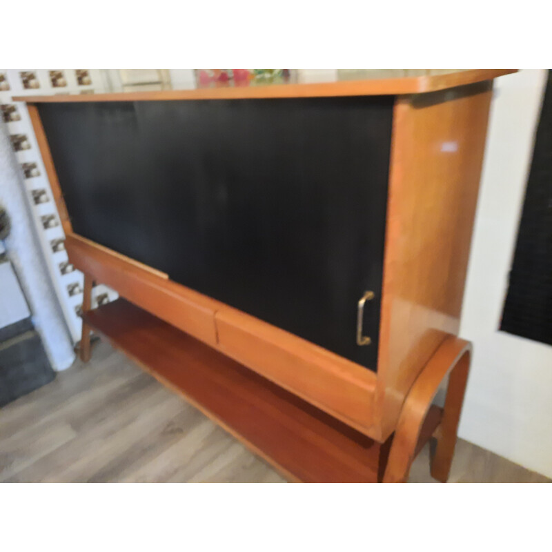 Vintage cabinet with 2 sliding doors 