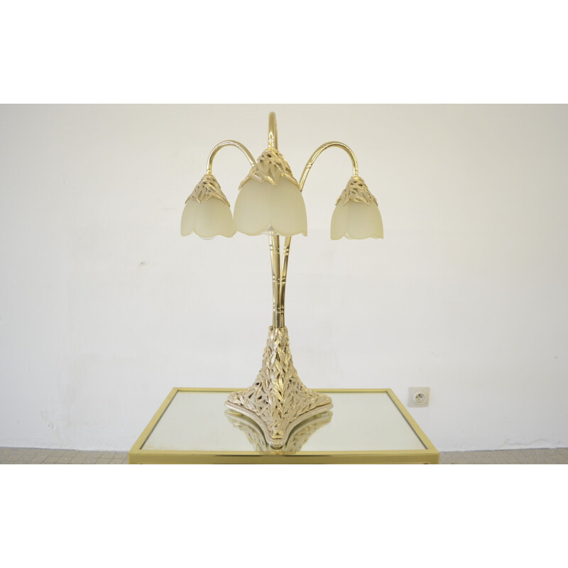 Vintage Vidal Grau brass&resin table lamp hollywood regency