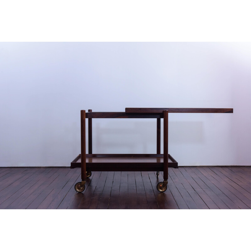 Serving trolley in rosewood designed by Poul Hundevad