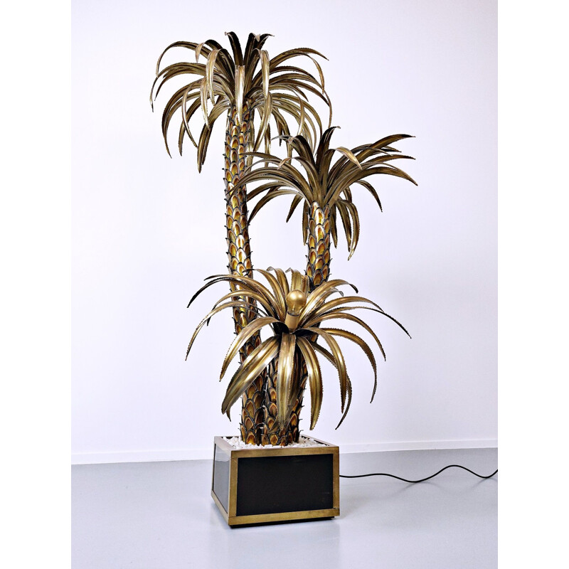 Vintage Brass palm tree floor lamp