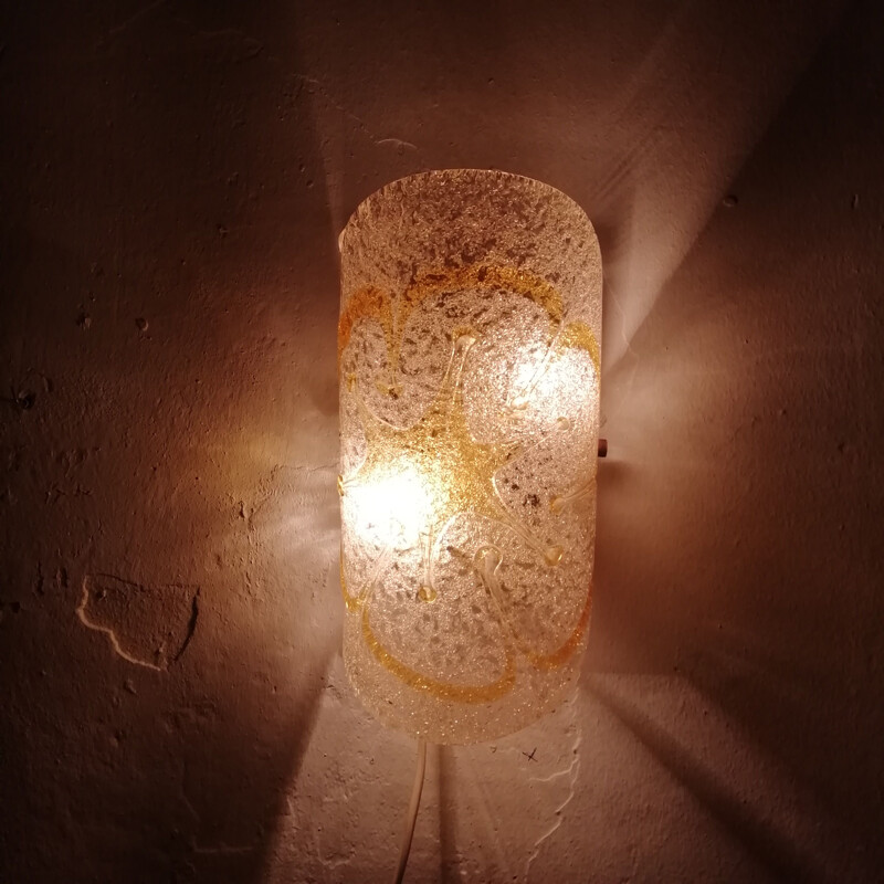 Lampada da parete in vetro di Murano vintage, 1970