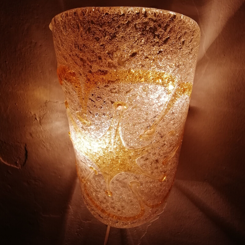 Lampada da parete in vetro di Murano vintage, 1970