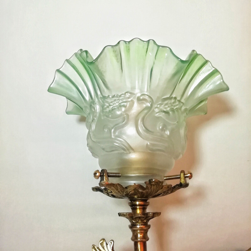 Vintage art deco bronzen wandlamp, 1930
