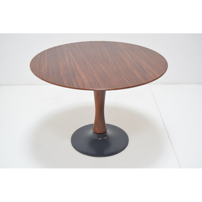 Vintage Beech Round Dining Table 1970s