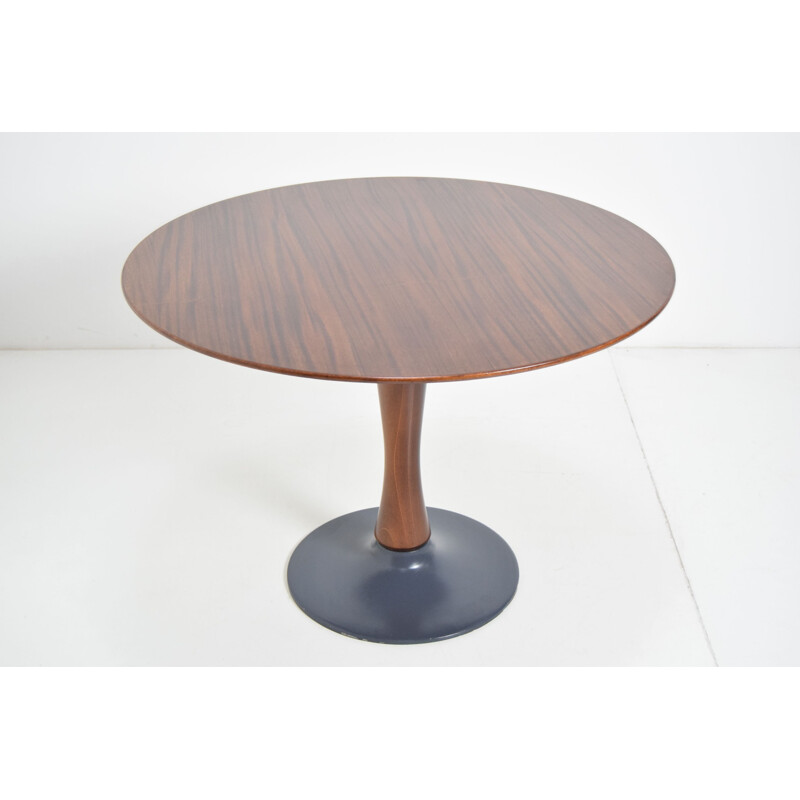 Vintage Beech Round Dining Table 1970s