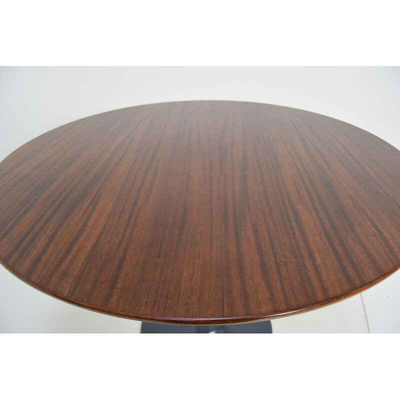 Vintage Beech Round Dining Table 1970s