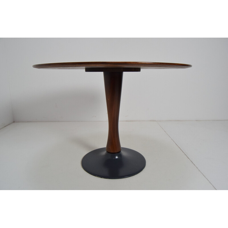 Vintage Beech Round Dining Table 1970s