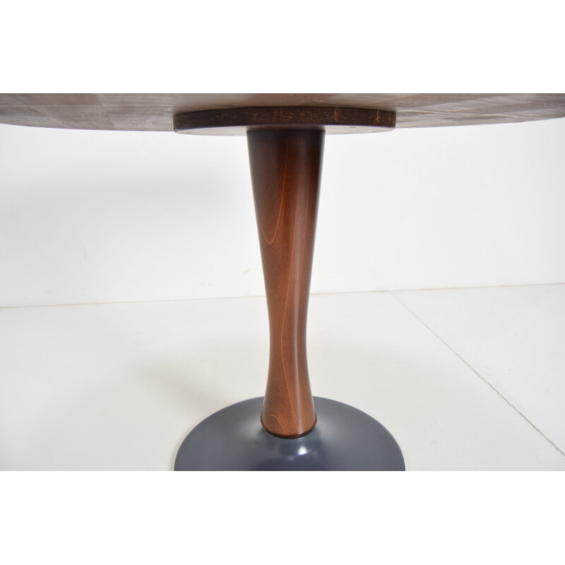 Vintage Beech Round Dining Table 1970s