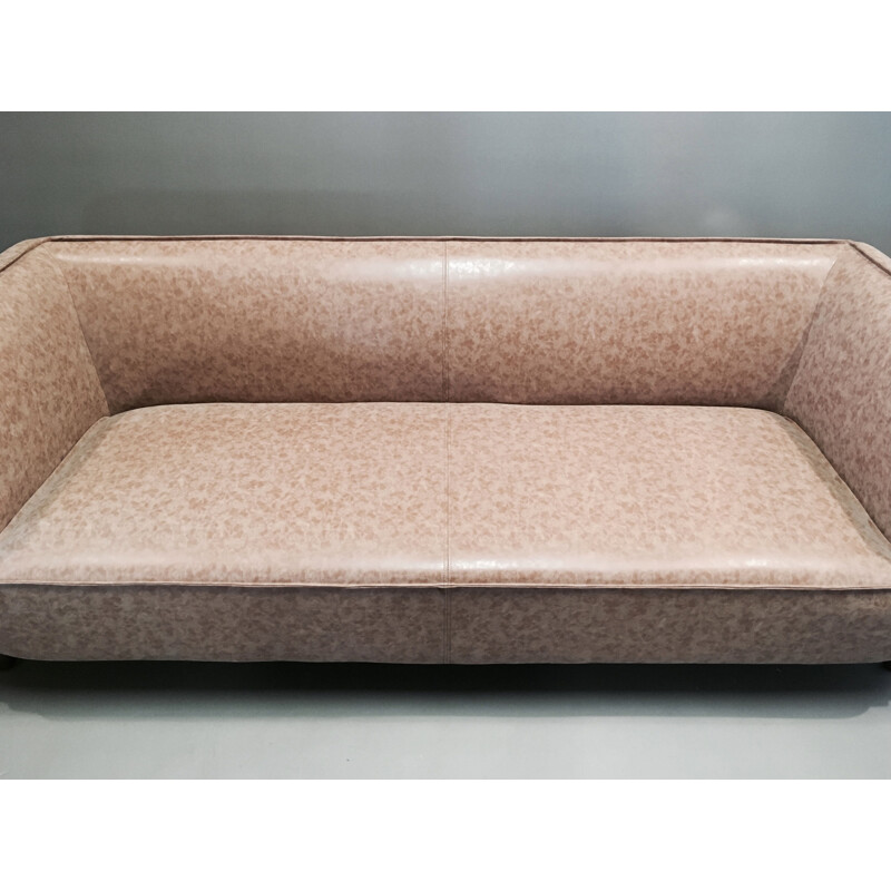 Vintage 4-seater Scandinavian sofa in leatherette