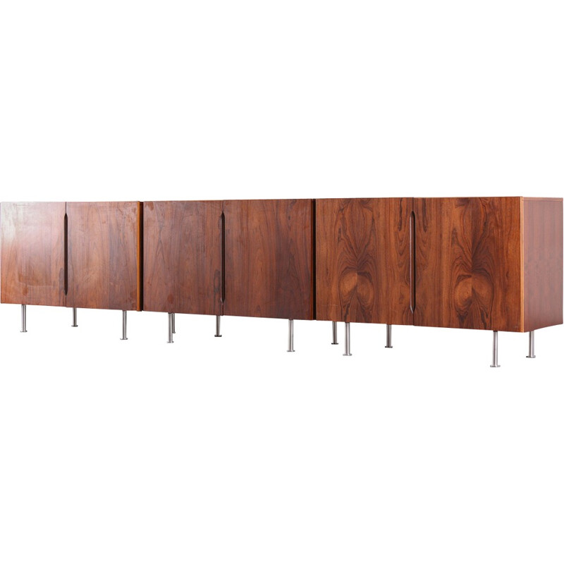 Enfilade scandinave en palissandre et métal - 1970