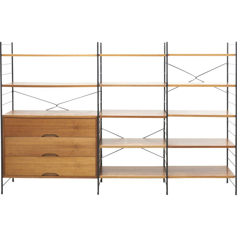 Vintage Freestanding Shelving System in Teak by WHB Germany 1960