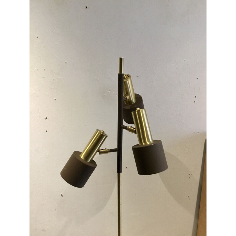 Vintage design floor lamp brass Dutch