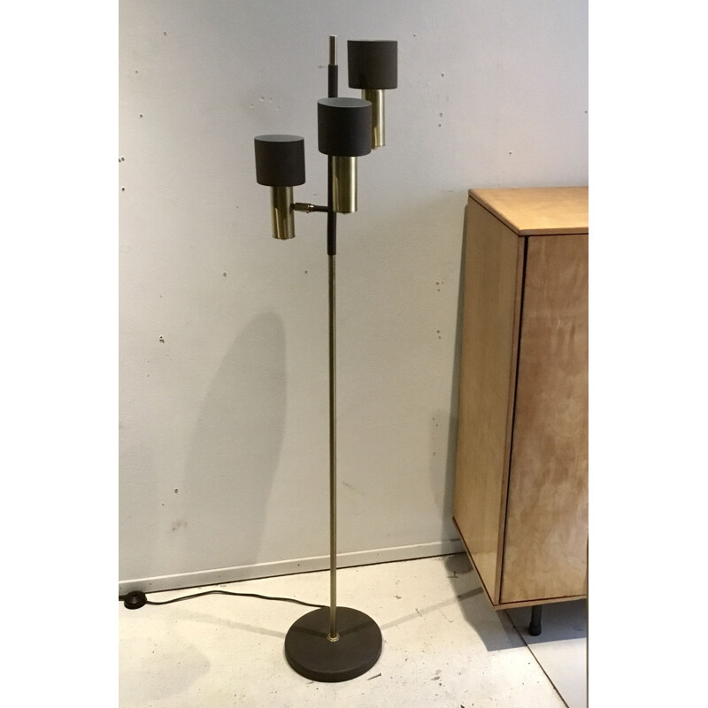 Vintage design floor lamp brass Dutch